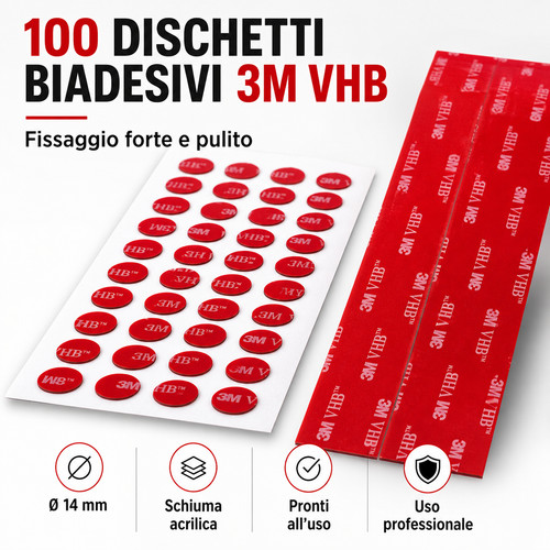 100 dischetti biadesivi vhb - biadesivi,